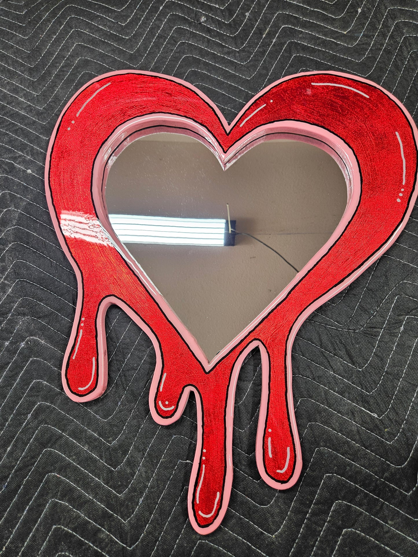 Sad Girl Drippy Heart Mirror